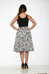 Orchid Bloom - Floral Midi Skirt