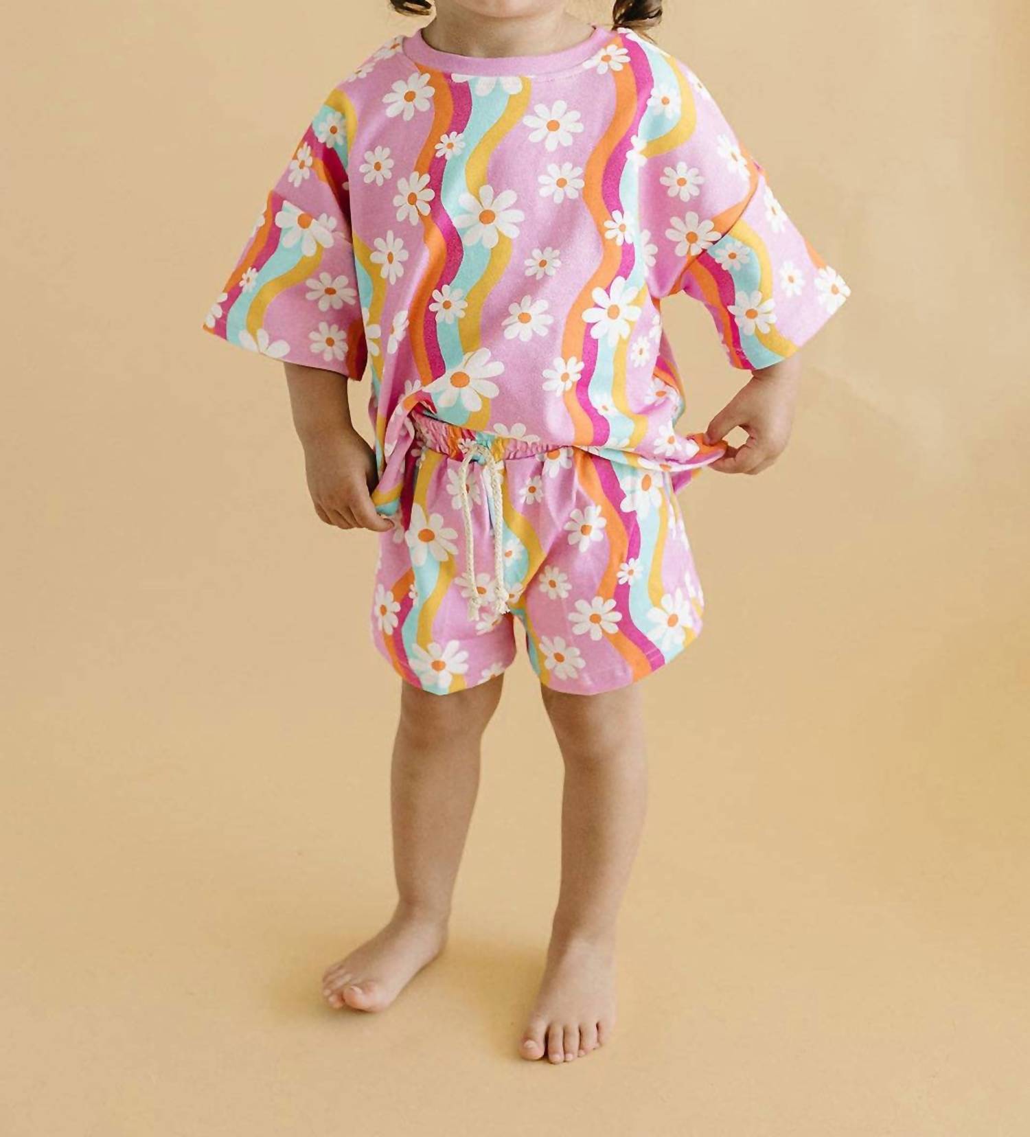 Lucky Panda Kids - Kids Groovy Daisy Short Set