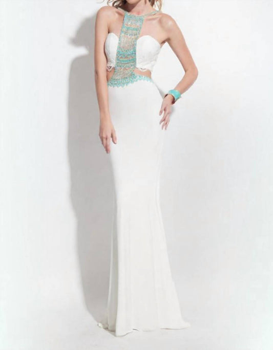 Rachel Allan - Jersey Lace Evening Gown
