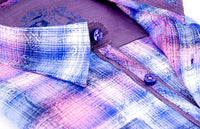 Eight X - Paisley Over Checkered Jacquard Shirt