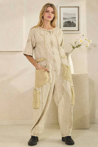Oli & Hali - Washed Short-sleeved Jumpsuit