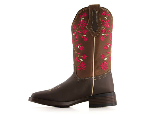 Forastero - Women's Authentic Leather Flowers Embroidery Western Boots