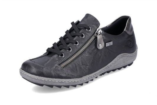 Women's Water-Resistant Side Zipper Leather Sneaker