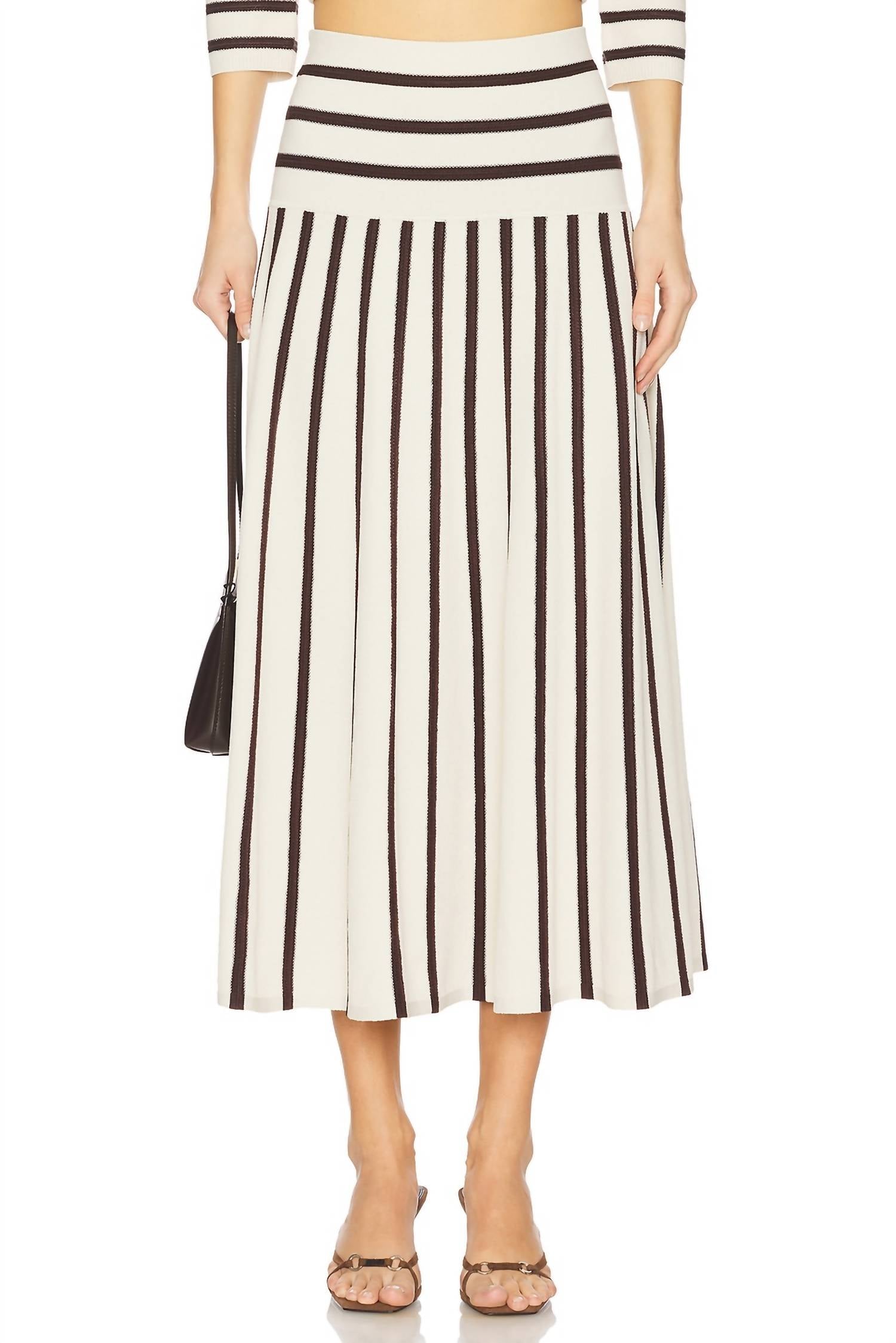Zimmermann - Illuminate Stripe Midi Skirt