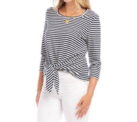 Karen Kane - Three-quarter Sleeve Tie Front Top