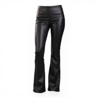 Ambar - Faux Pu Leather Stretchy Flare Pants