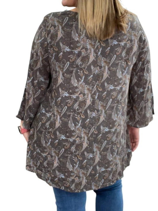 Jade By Jane - Paisley Cross Front Tunic Top