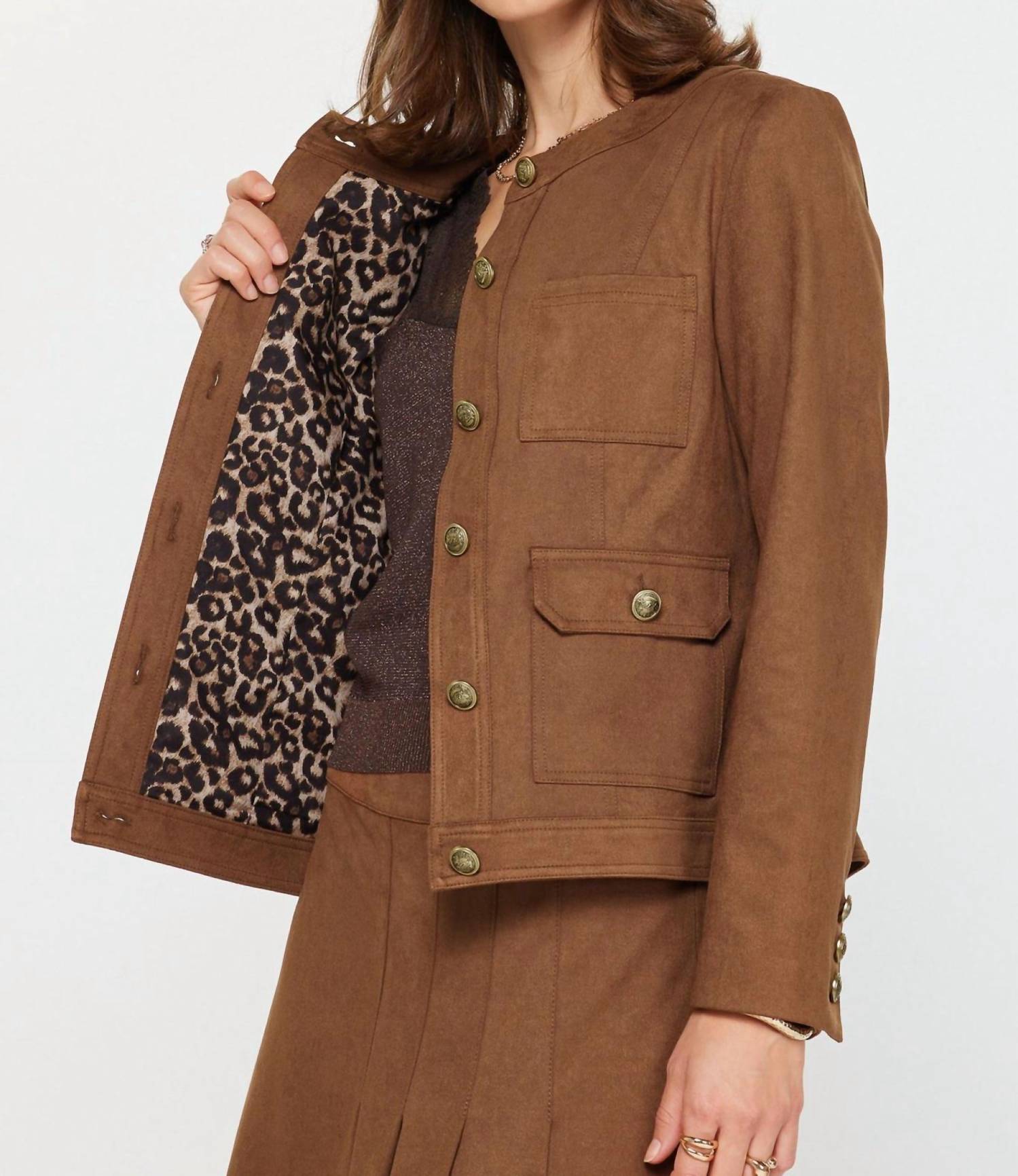 Current Air - Willow Suede Jacket with Antique Button Details