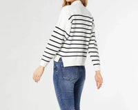 Coco + Carmen - Neve Stripe Mock Neck Sweater
