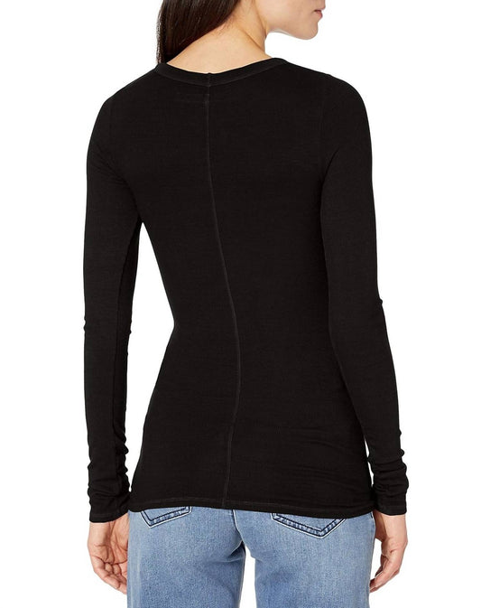 Enza Costa - Soft Viscose Silk Ribbed Long Sleeve Shirt