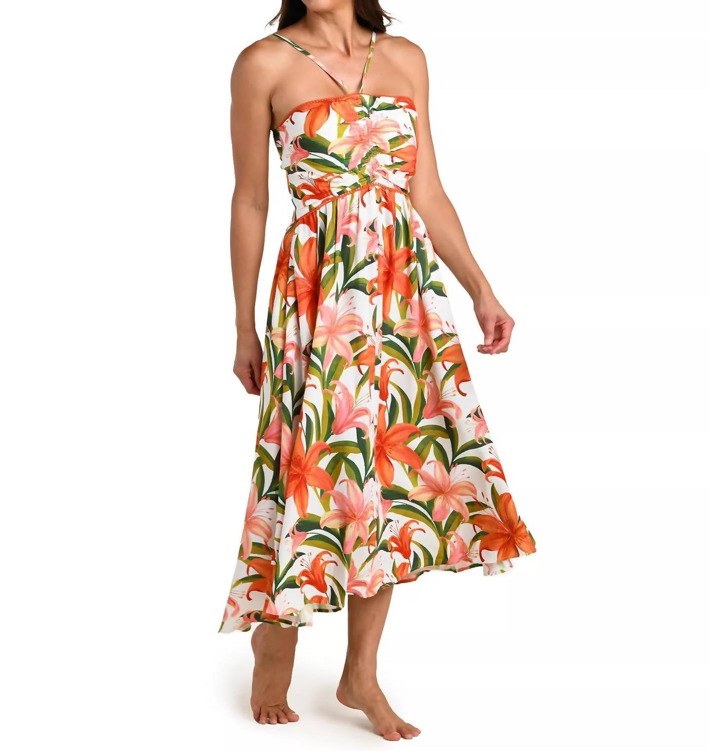 La Blanca - Jungle Blossoms Lace Up Dress