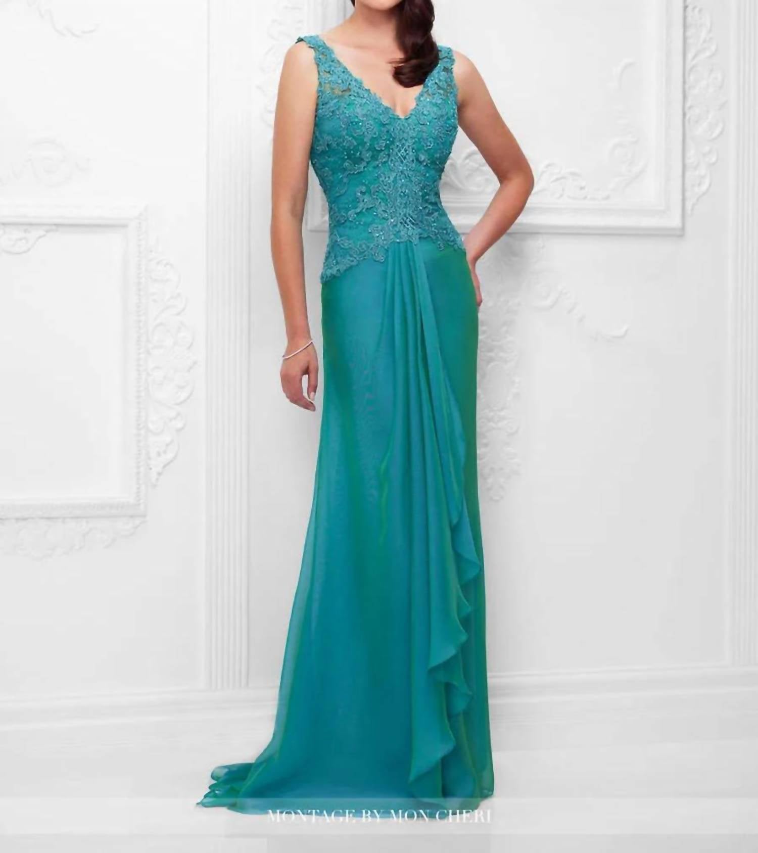 Montage By Mon Cheri - Sleeveless Two-Tone Gown