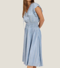 Dylan Westin Stripe Dress in denim den - women's dress - detail view