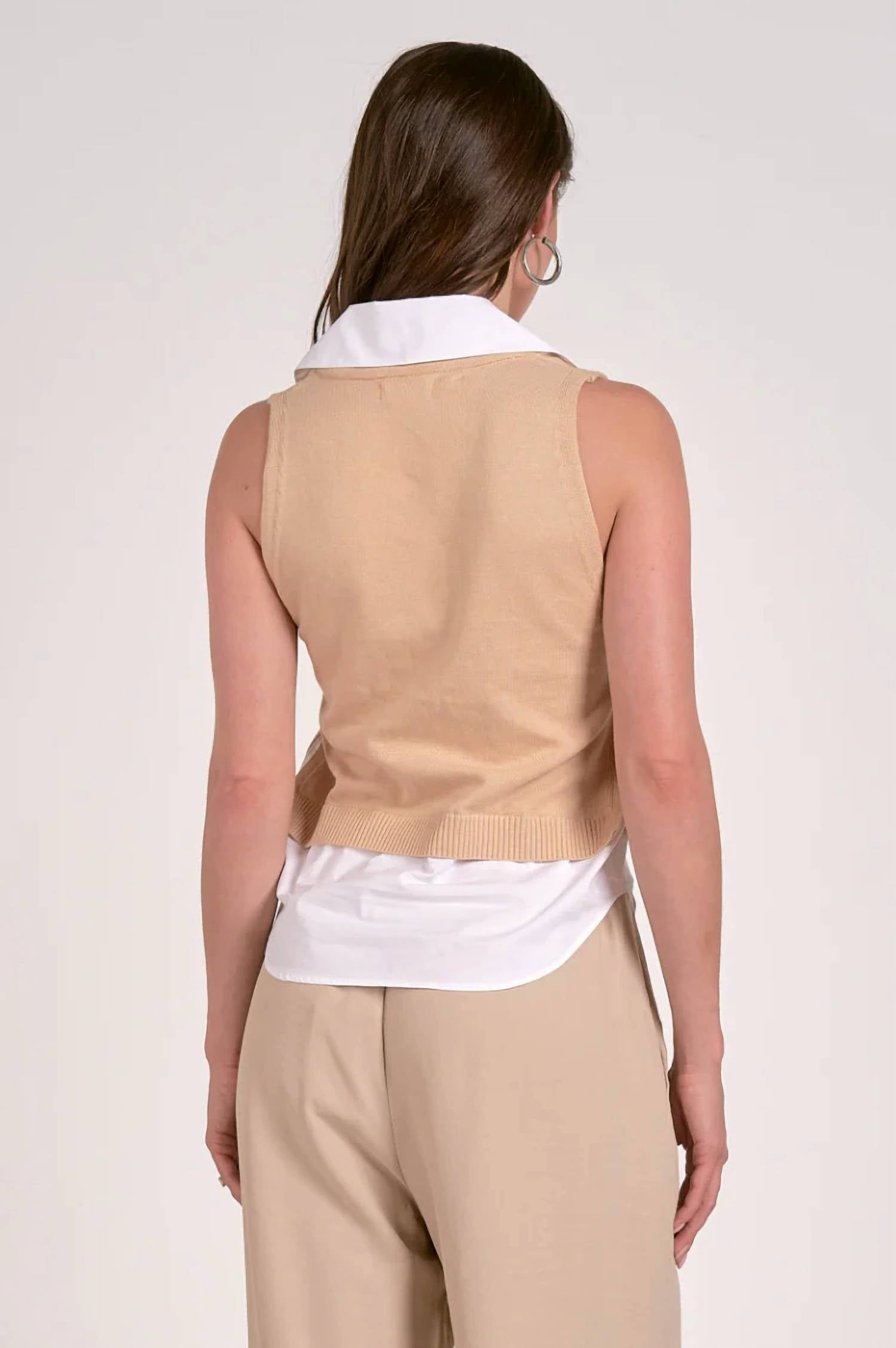 Elan - Sleeveless Layered Sweater Vest