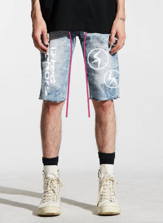 Lifted Anchors - MEN'S APHEX PUFF PRINT DENIM SHORTS