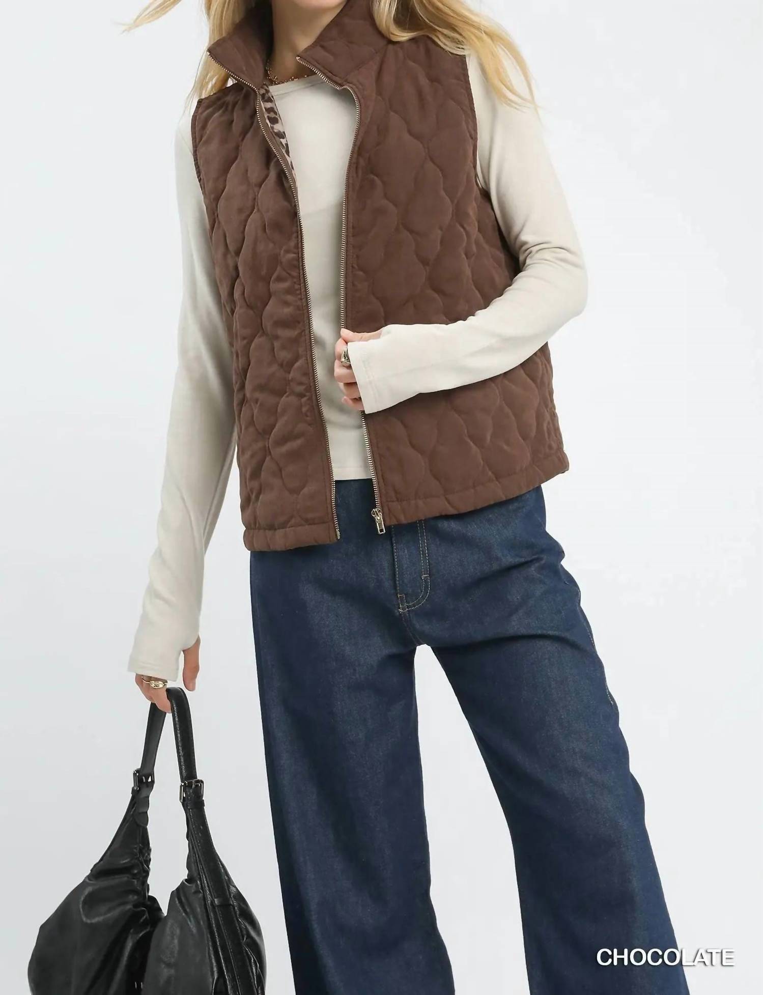 Umgee - Quilted Zip Up Vest