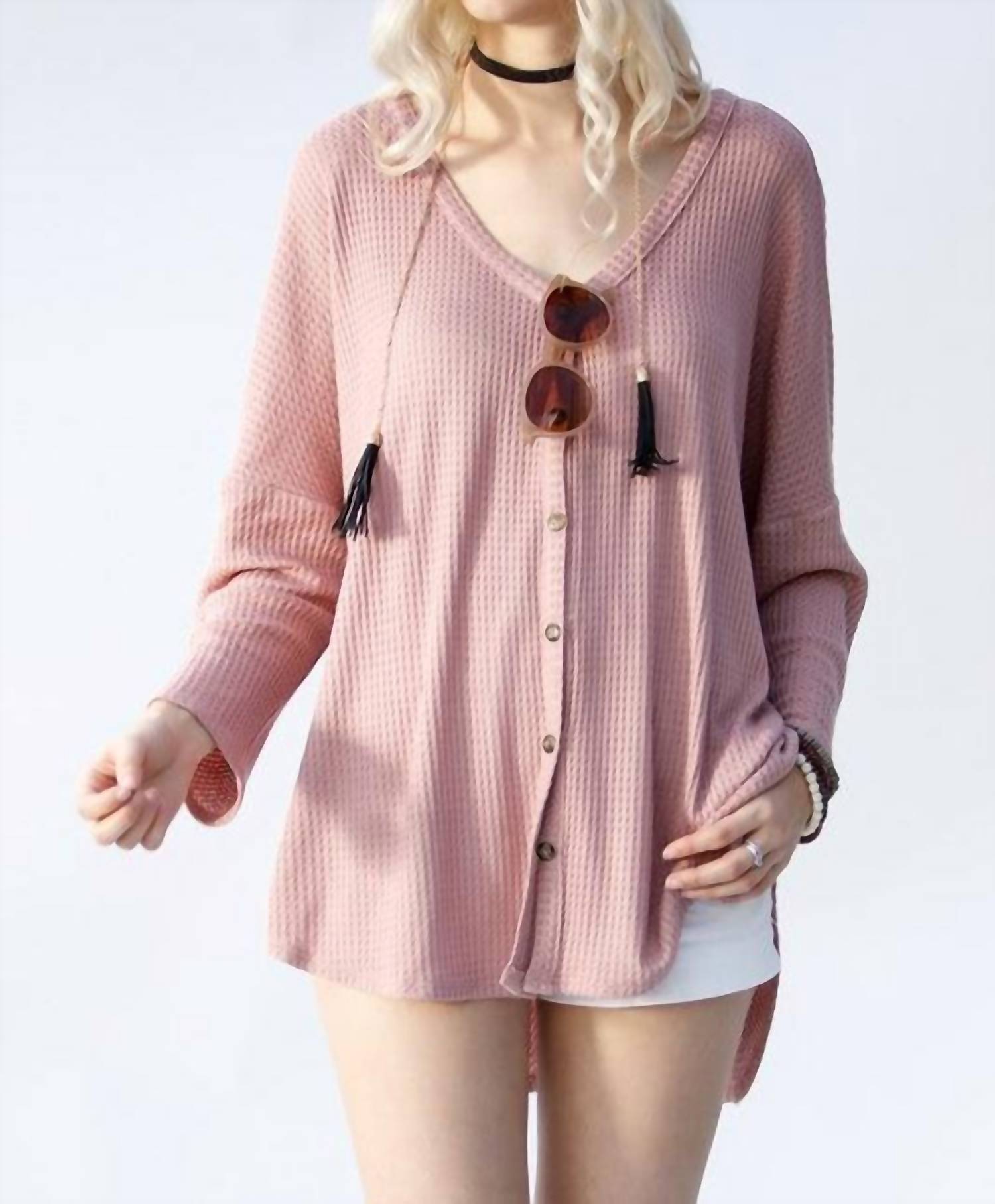 My Story - Waffle Knit Long Sleeve Top