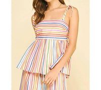 Pinch - Stripe Tie Strap Tank Top