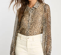 CABALLERO Presley Top in golden leopard - women's blouse - detail view