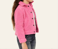 Wrangler - Girls' Sherpa Button Up Fleece Jacket