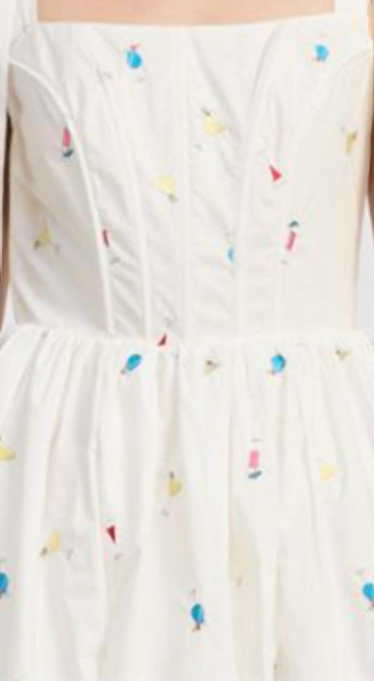 En Saison - Embroidered Corset Style Mini Dress