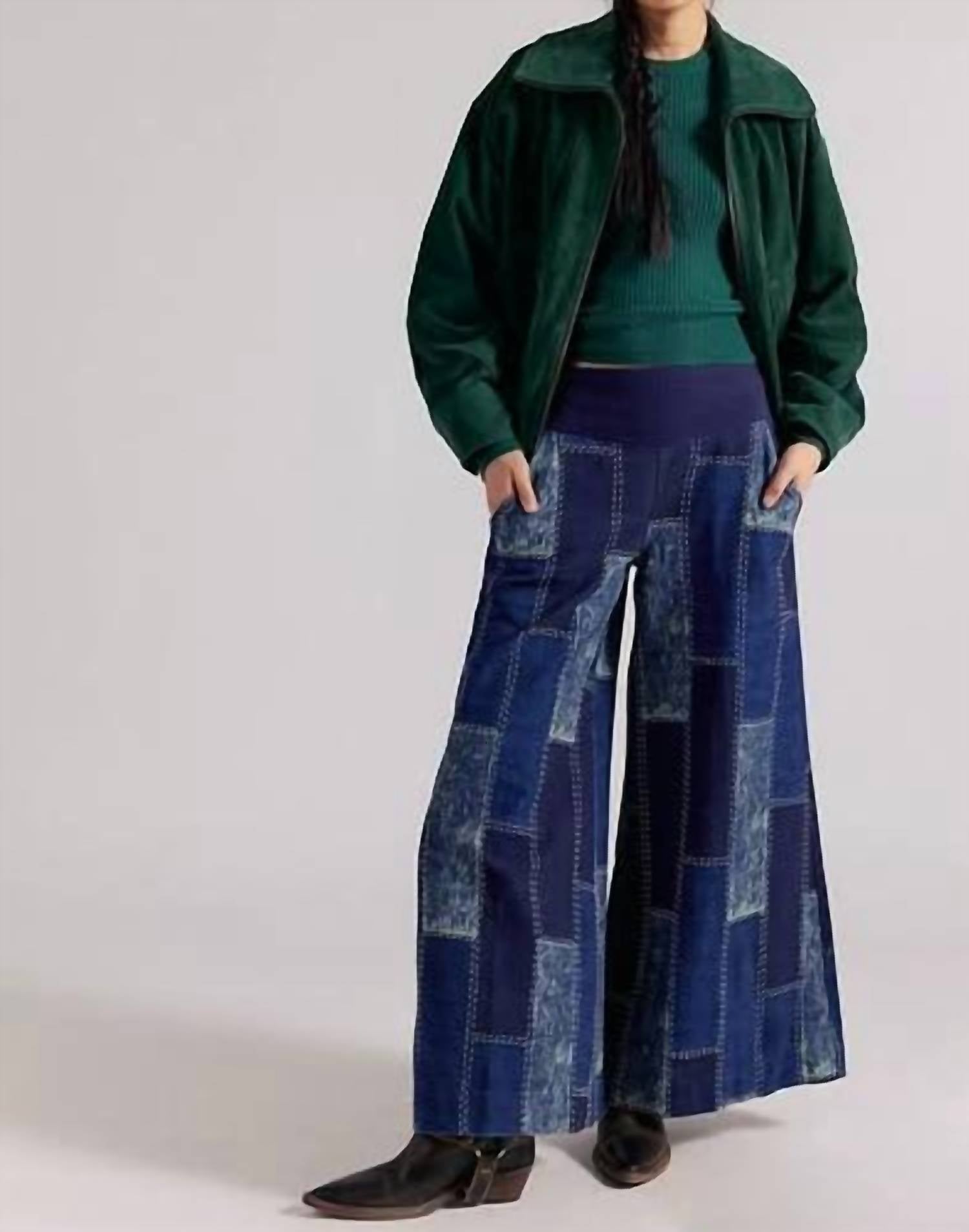 Free People - Patches Wide Leg Flare Jeans