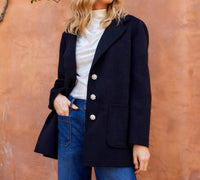 Karen Kane Oversized Brushed Blazer in black - women's jacket - view 7