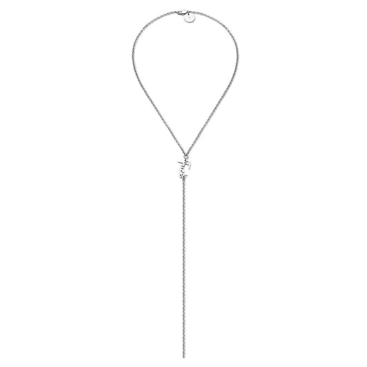 Eklexic - Women's Dainty Script F*ck Lariat Necklace