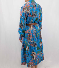 Sundayup - Safari Print Button Up Shirt Midi Dress