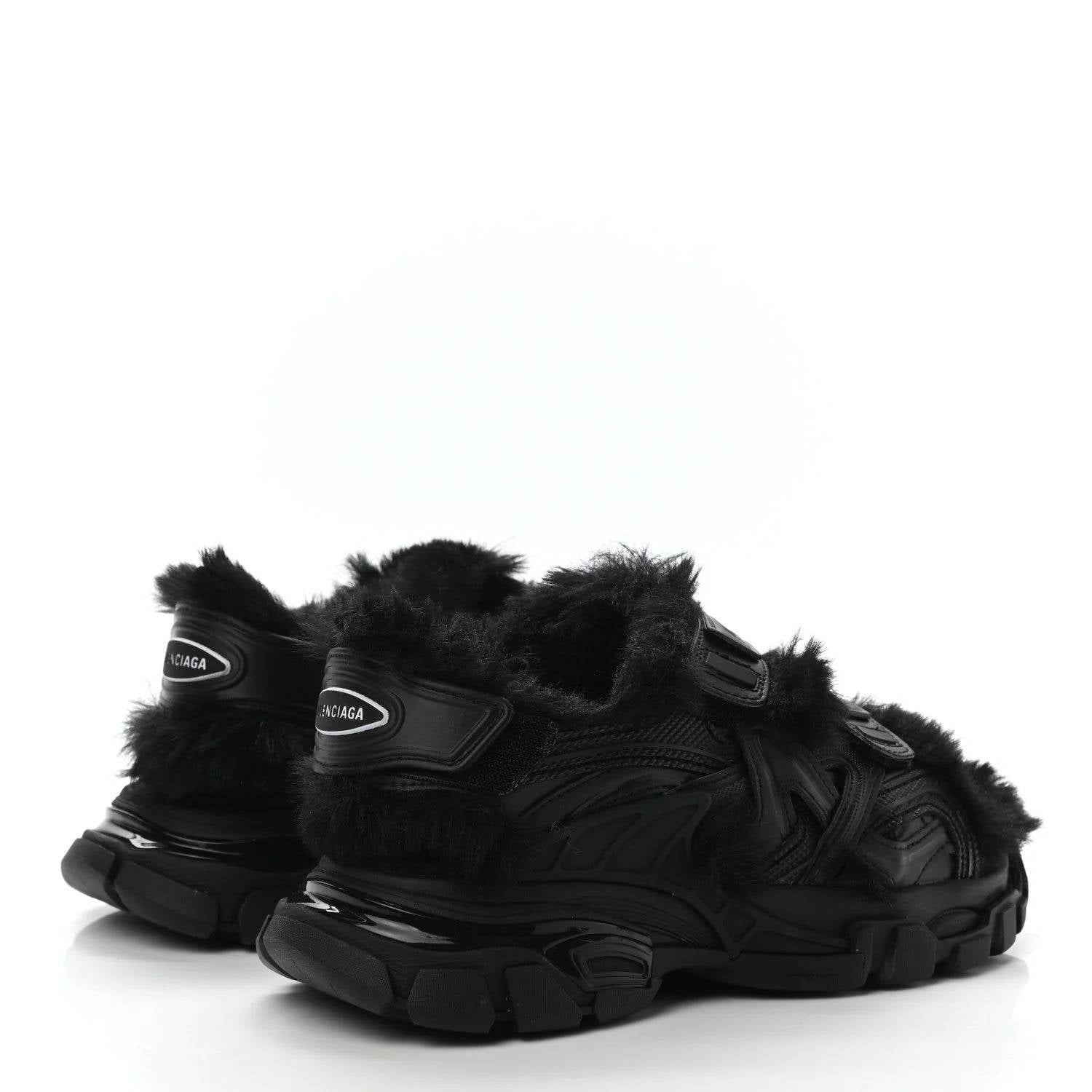 Balenciaga - Women's Faux Fur Rubber Mesh Track Sandals
