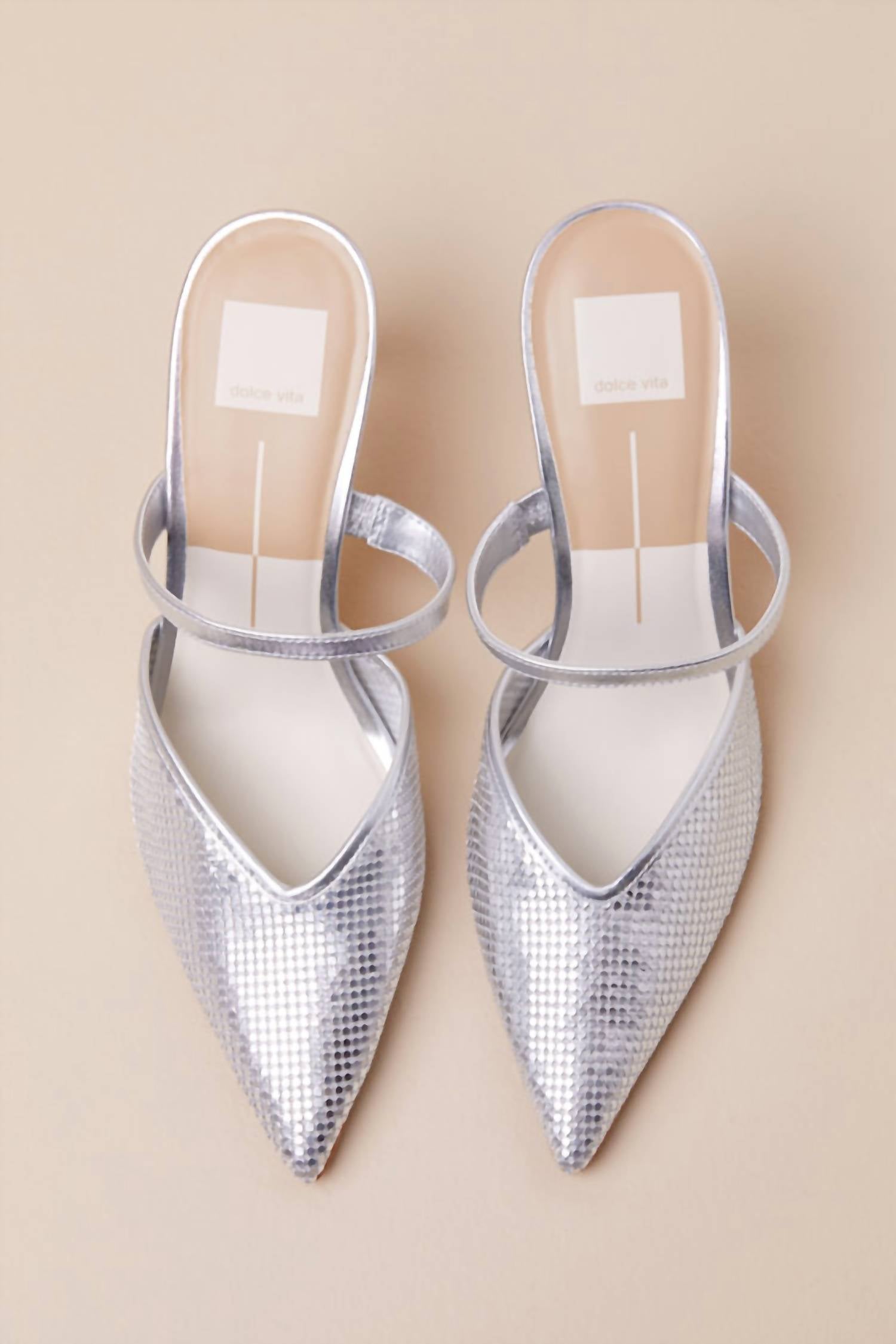 Dolce Vita Women's Kanika Pump in silver mesh - women's sandal