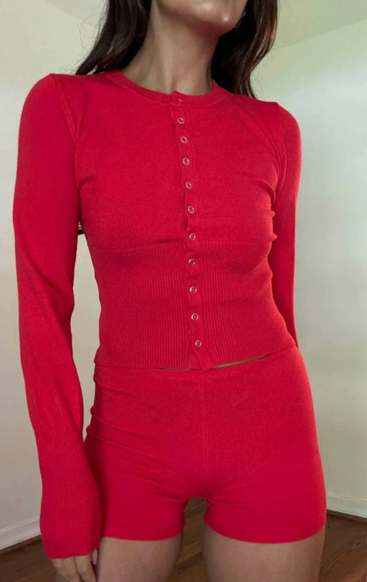 Et Clet - The Cherry Red Button Up Top