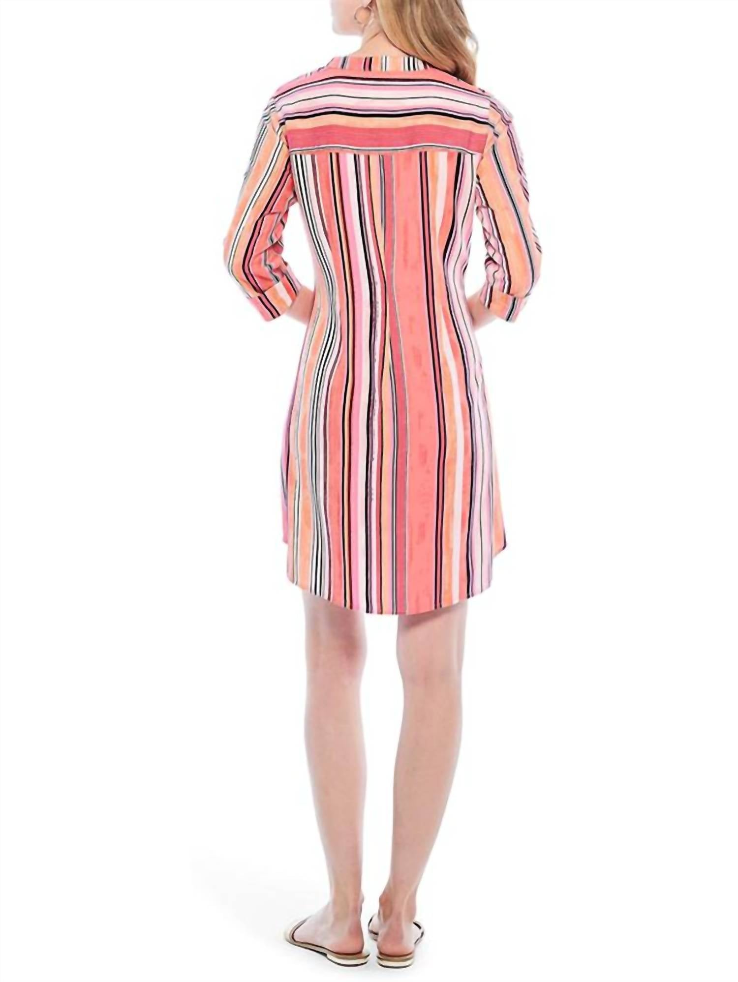 Nic + Zoe - Sunset Stripe Shirt Dress