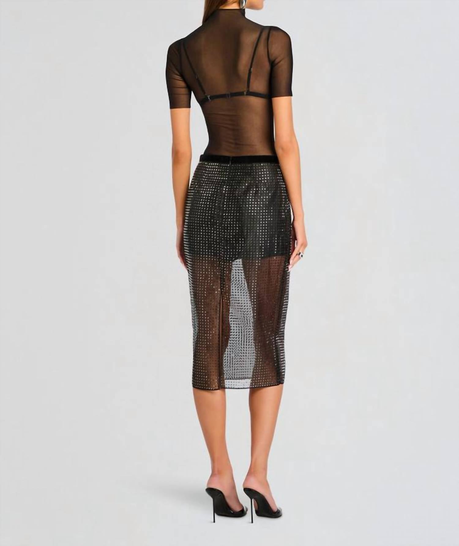 RETROFETE Kitty Embellished Skirt in black - women's skirt - detail view