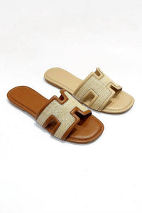 Ccocci - Women's Smile H-shaped Cutout Slip On Sandals