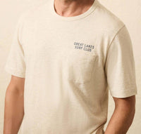 Faherty Sunwashed Graphic Tee Top in island dune heather - men's t-shirt - alternate view