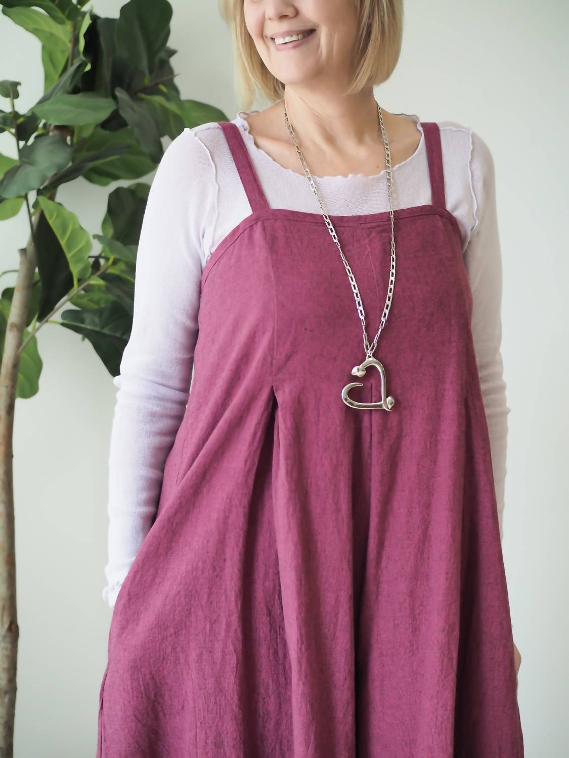 Cut Loose - Cross Hatch Linen Crop Jumpsuit