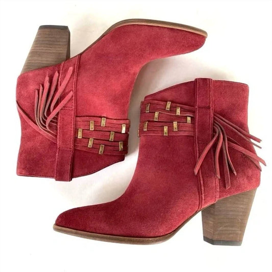 Frye - Women's Suede Fringe Stud Bootie