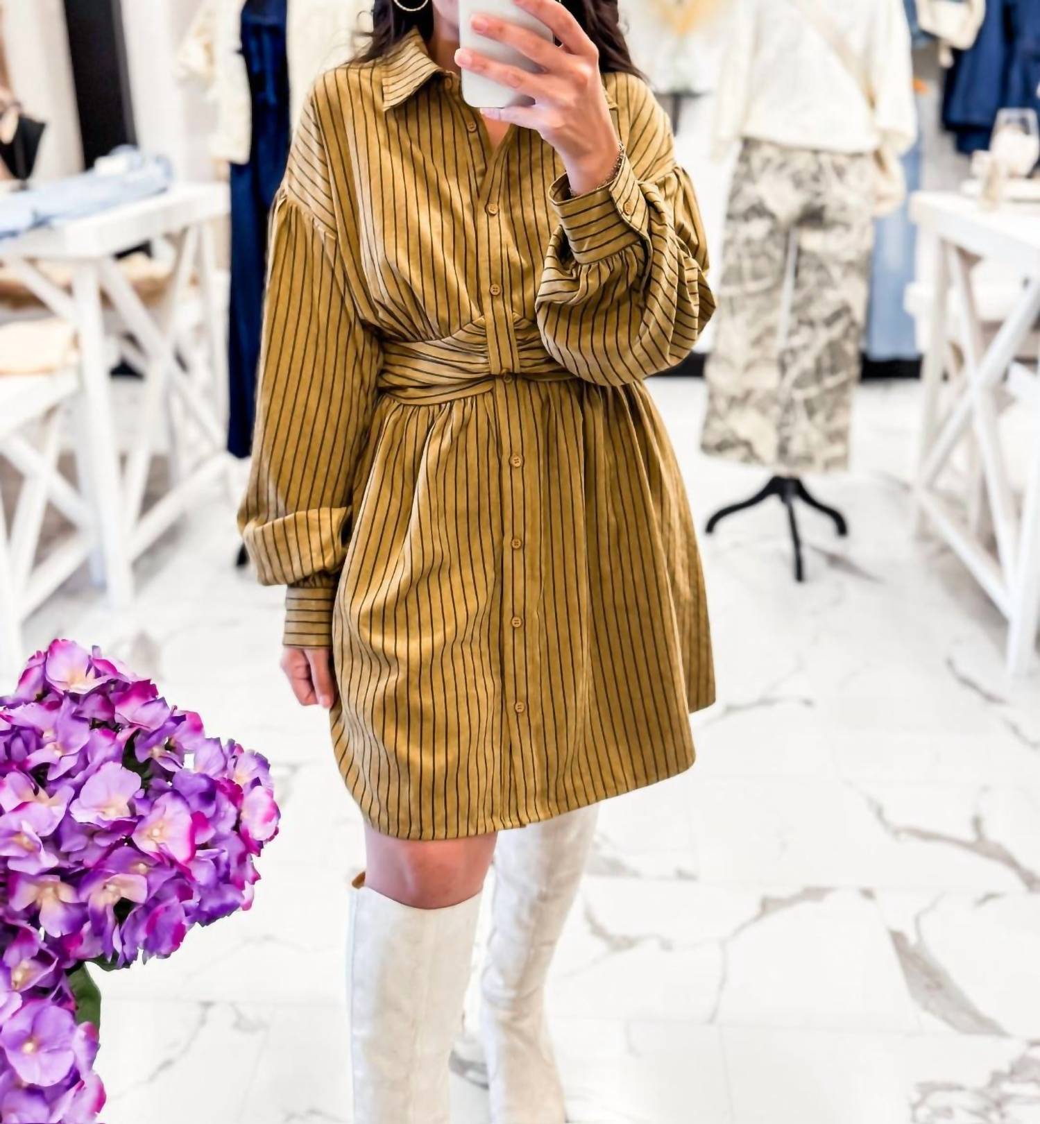Sunday Edition - Women's Queue Me In Striped Mini Dress