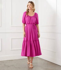 Karen Kane - Barbara Puff Sleeve Midi Dress