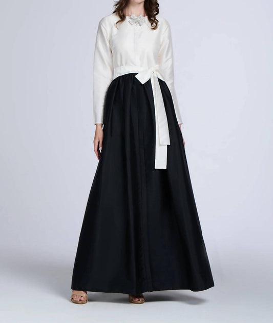 Emily Shalant - Taffeta Princess Long Sleeve Gown