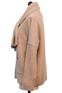 Leo Ugo - Women's Wrap Neck Whipstitch Oversized Cardigan Top