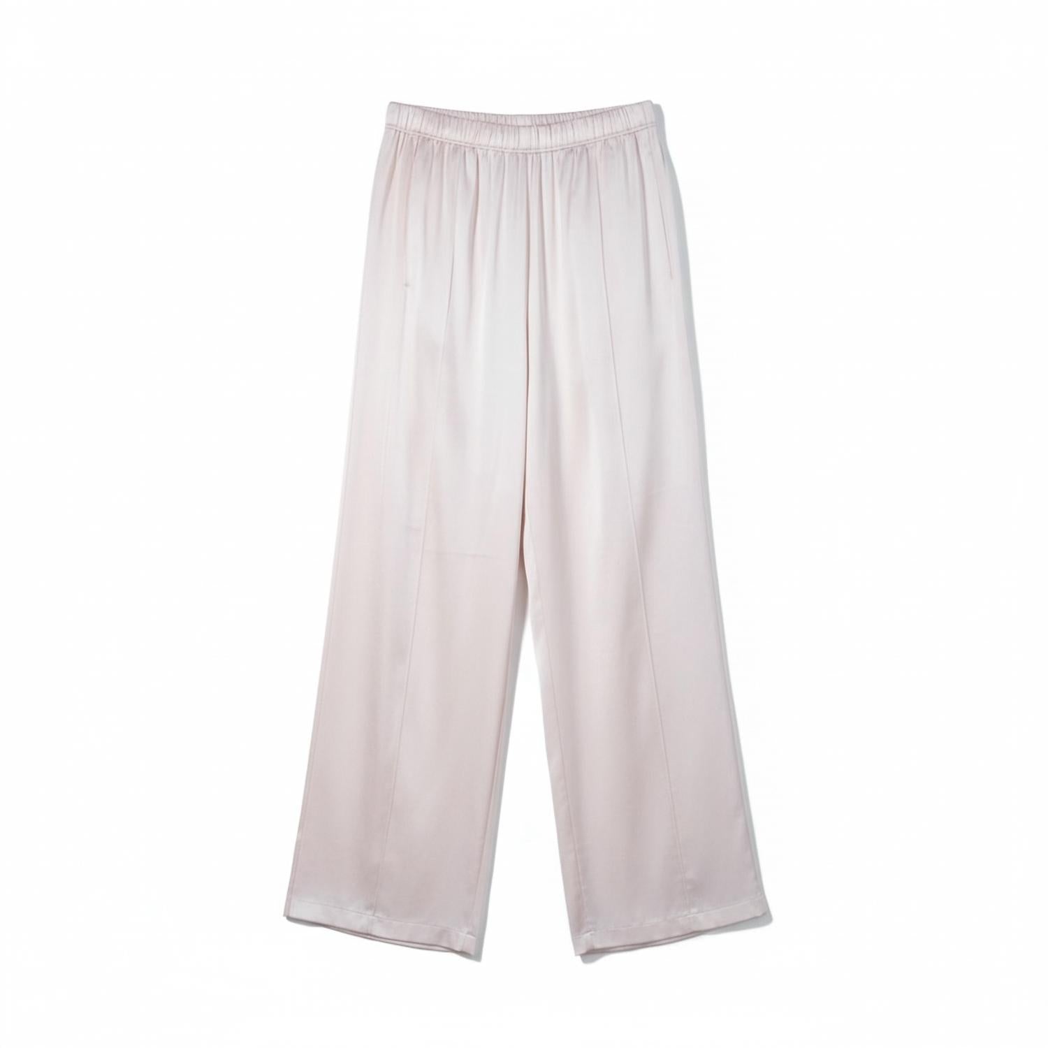 forte forte Women's Silk Satin Loose Jogger Pants in beige - women's pants