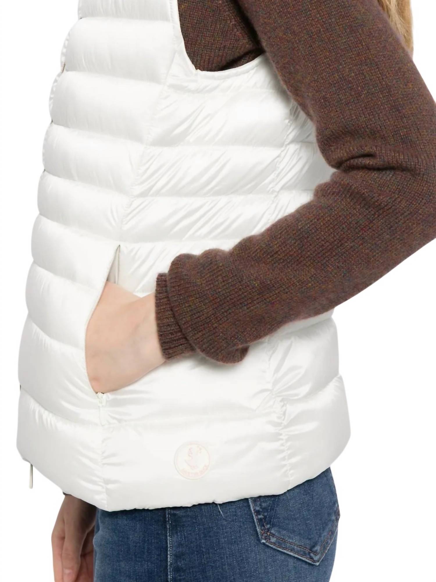 SAVE THE DUCK Lynn Vegan Puffer Vest in white - women's jacket - alternate view