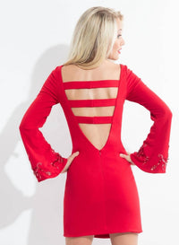 Rachel Allan - Embellished Bateau Jersey Sheath Dress