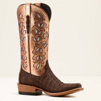 ARIAT Women's Futurity Silk Cigar Sueded Narrow Cutter Toe Western Boot in brown - women's shoe - alternate view