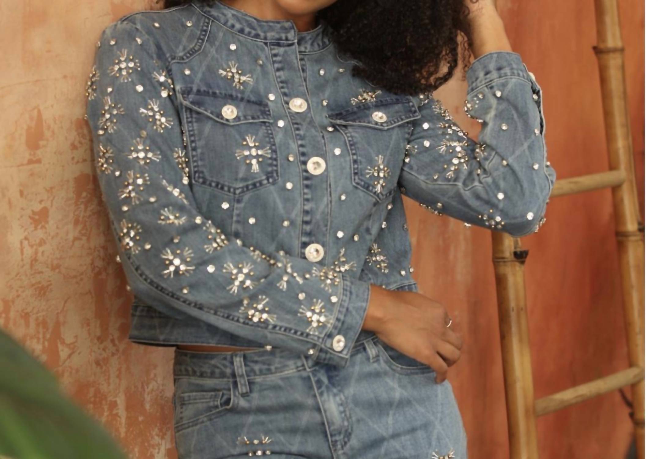 Azi - starburst denim jacket