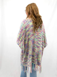 eesome Taste Colorful Tassels Cardigan in rainbow - women's cardigan - detail view