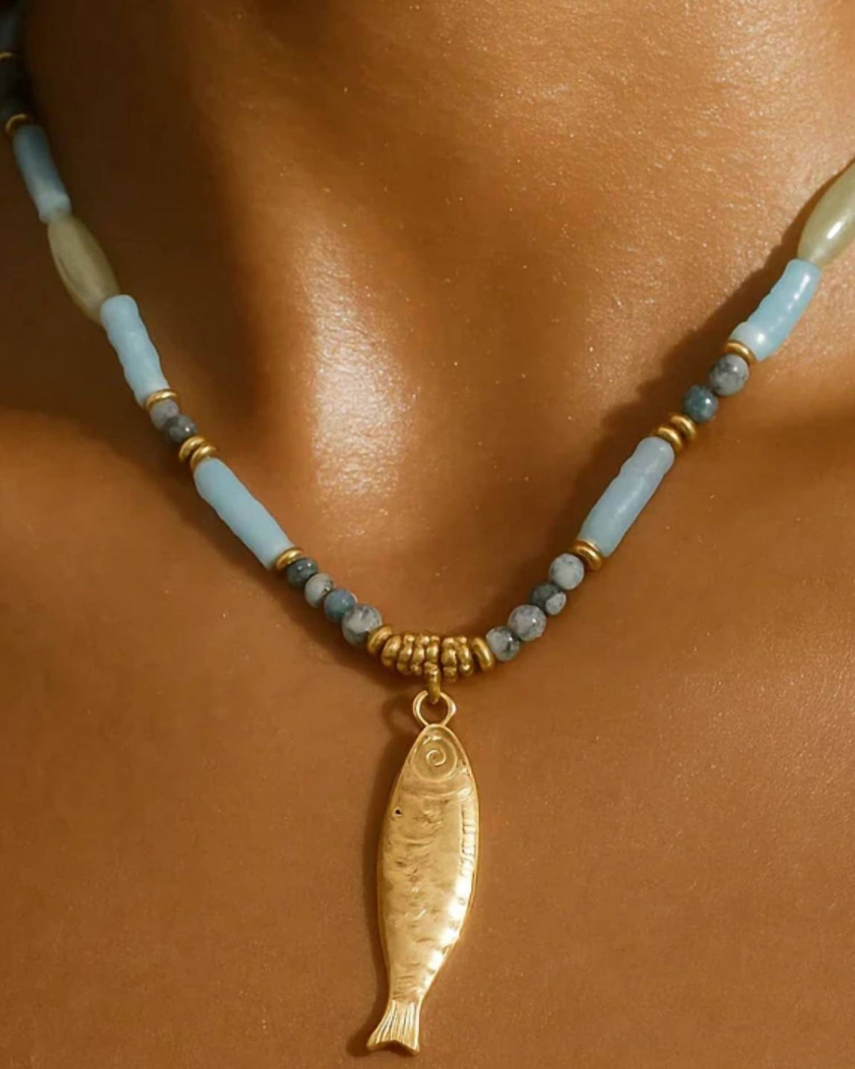 Ellie Vail - Women's Akira Beaded Fish Pendant Necklace