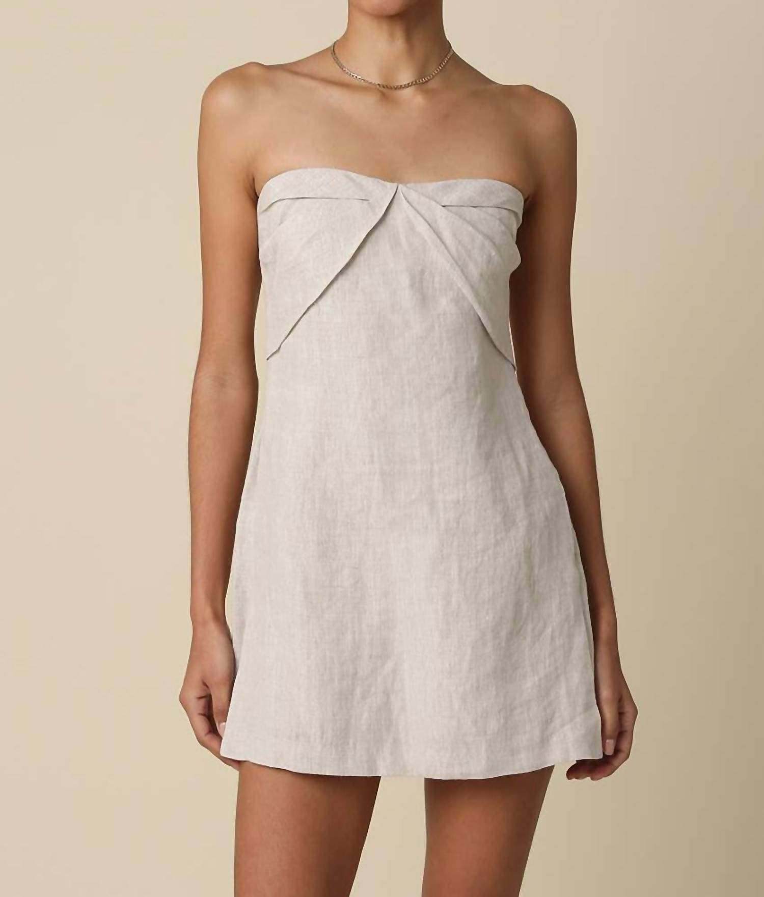 Olivaceous - Becca Linen Strapless Romper